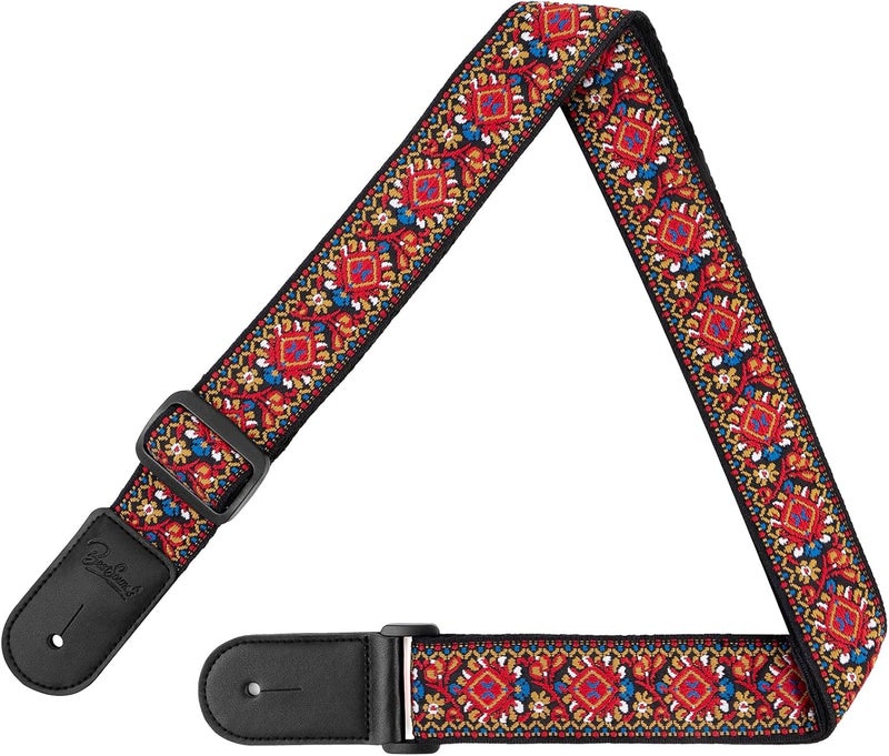 BestSounds Ukulele Strap, Jacquard Weave Adjustable Uke Mandolin Shoulder Straps for Adult & Kids, Ukulele Button Accessories (Red) - Image 4